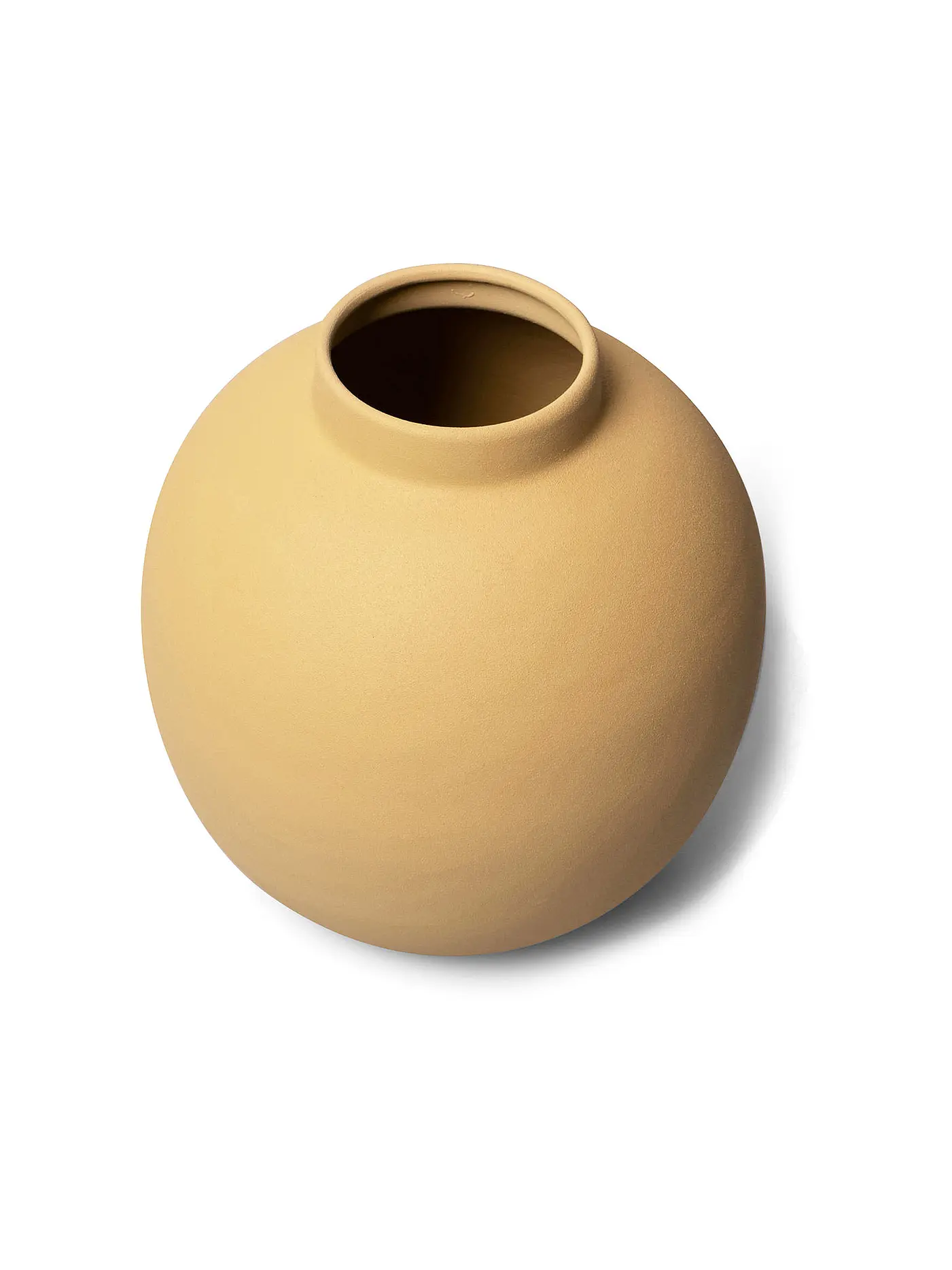 FYNCH HATTON | Metallvase 28cm groß MOYA Elephant Grey | gelb